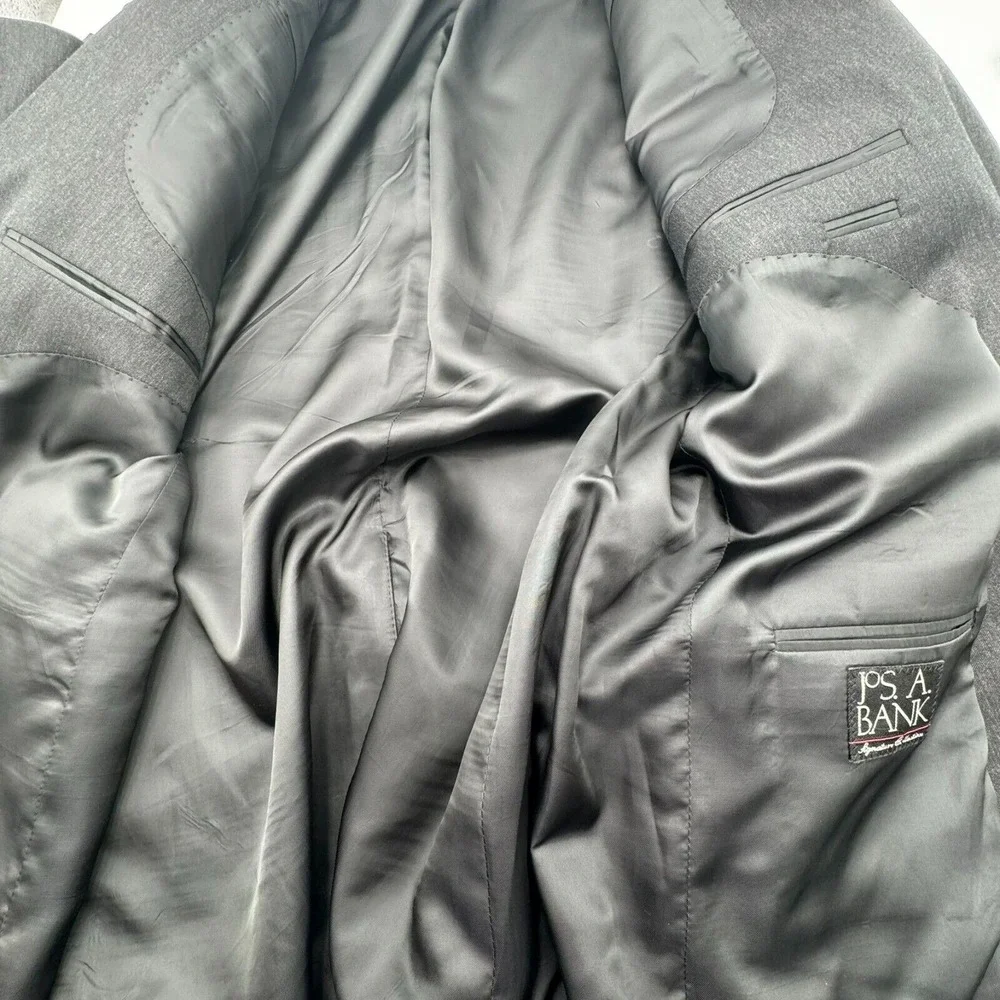 JOS A BANK Men's 43R Charcoal Gray Wool Blazer Suit Jacket Sport Coat‎ Signature
